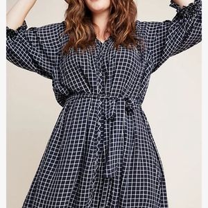 Anthropologie Sara Smocked Shirtdress
